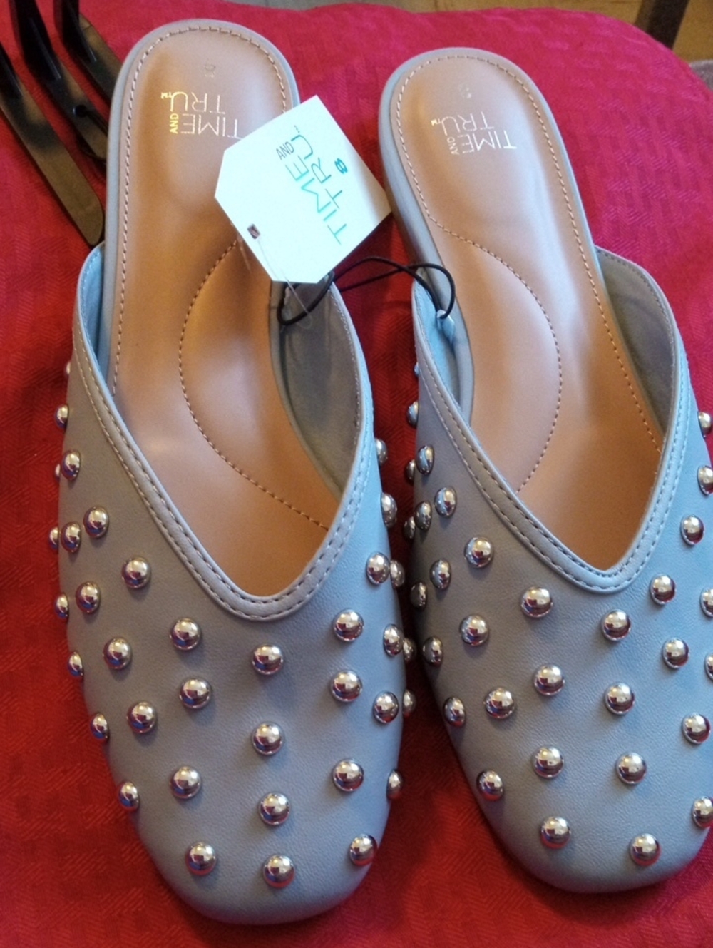 Brand New TIME AND TRU Studded Slip-On Mules